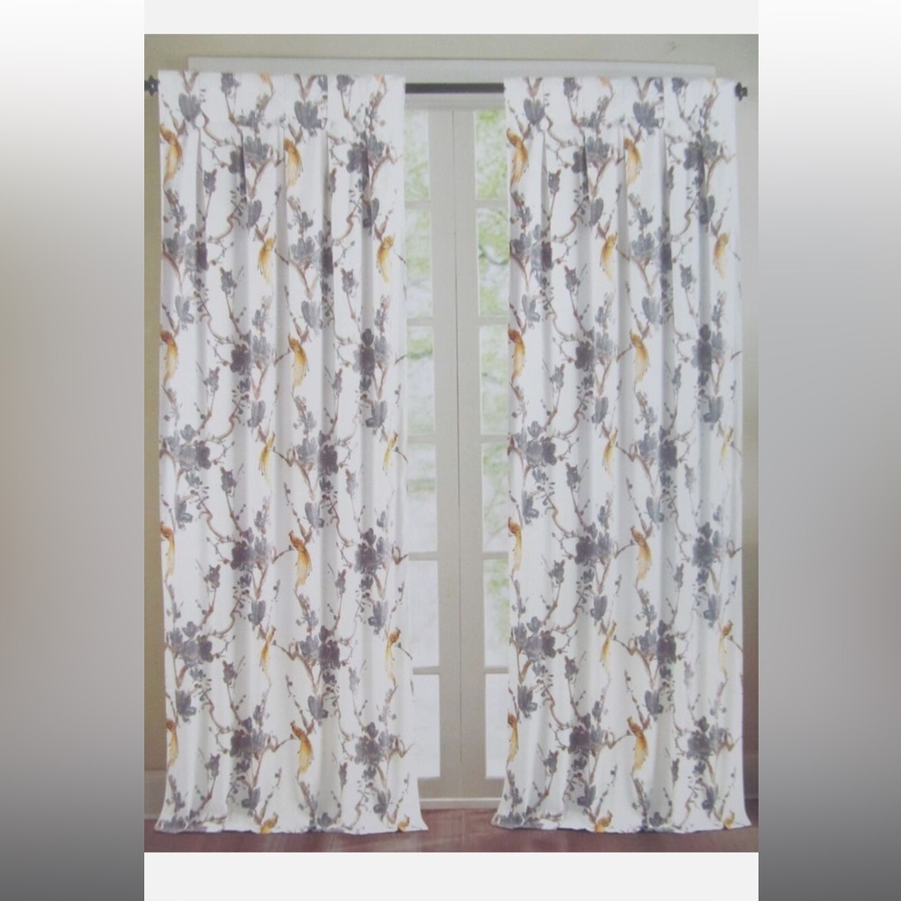 Grayson Linens 2-pack Peacock Button Curtains